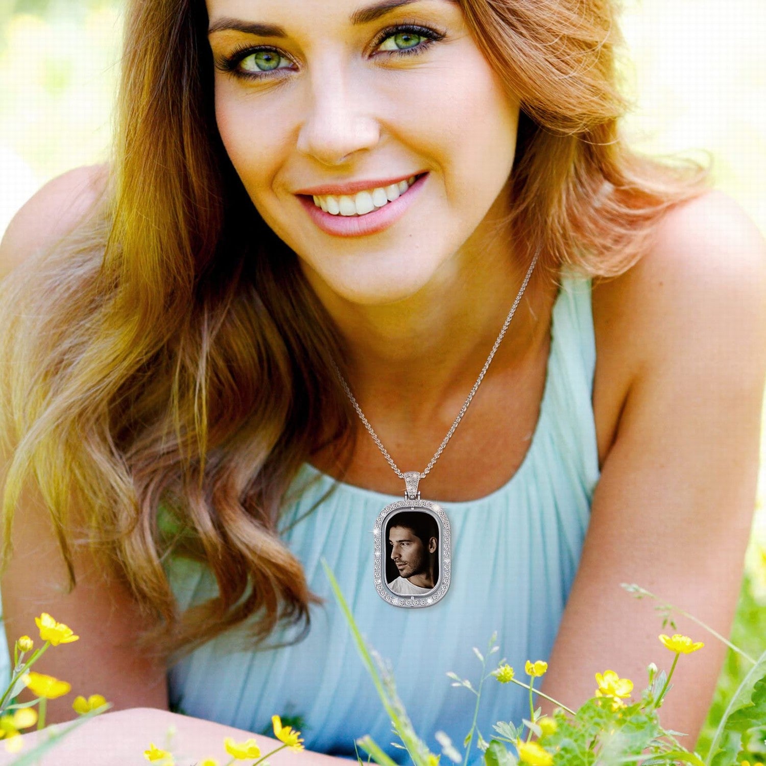 Filled Photo Locket Necklace: Personalized Round Pendant