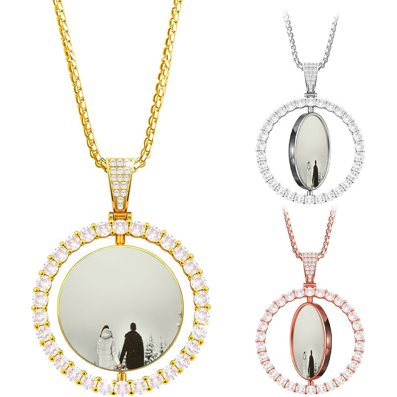 Custom Photo Projection Necklace,Personalized Photo Necklace,Couple Necklace,Memorial Picture Jewelry,Birthday Wedding Graduation Gift