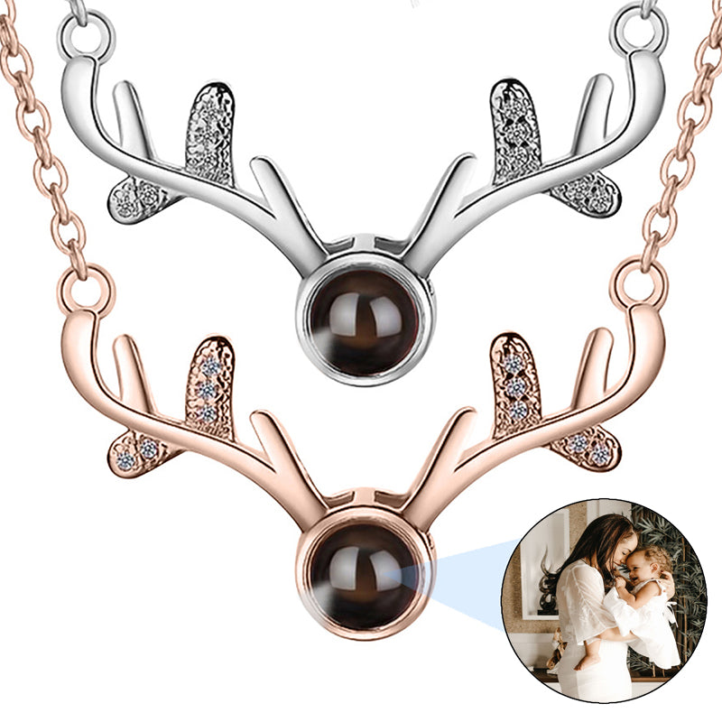 Name Projection Necklace with Heart, Engraved Heart Photo Necklace, Picture Jewelry, Memorial Jewellery, Mothers Day Gift, Christmas Gift