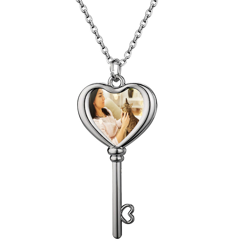 Locket for Men - Personalized Locket Necklace with Photos - Custom Engraved Locket - Round Locket Necklace - Christmas Gifts for Husband