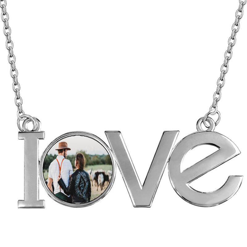 Personalized Double Plate Bubble Letter Nameplate Necklace - Custom Sterling Silver, & Rose