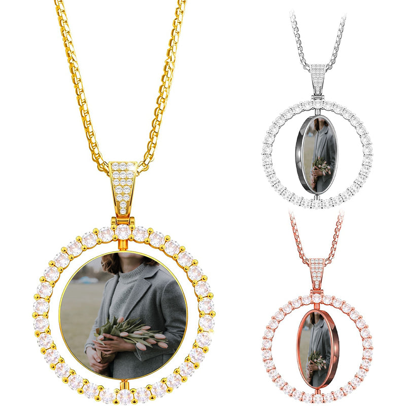 PERIMADE Big Dipper Projection Necklace ? Custom Memorial Photo Necklace ? Personalized Picture Inside Jewelry ? Trendy Best Friend Gift