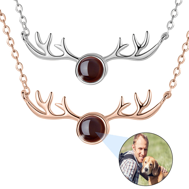 Custom Mens Photo Necklace, Personalized Bar Name Necklace with Photo, Photo Projection Necklace for Dad, Gifts for Him Dad Boyfriend