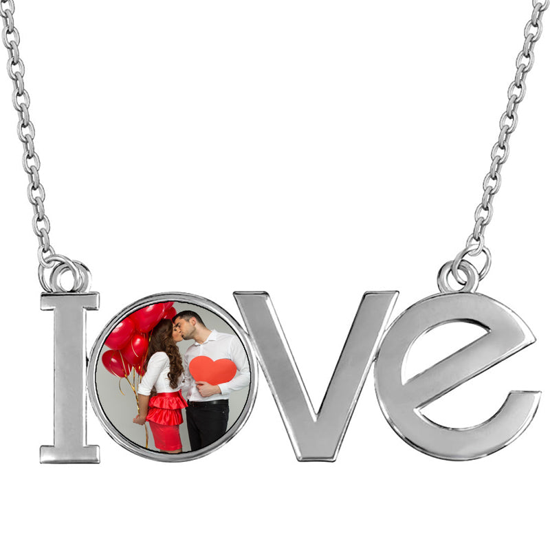 Filled Paperclip Necklace with Toggle, Personalized Disc Necklace, Initial Necklace, Gift For Mom, Christmas Gift For Her