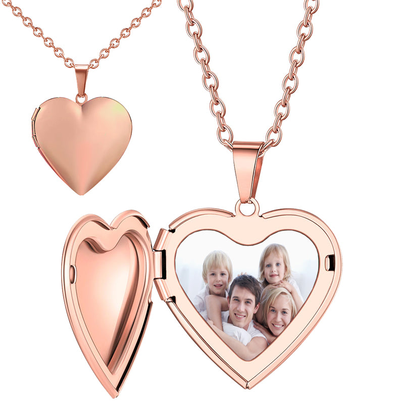 Laser Engraved Photo Pendant/Custom Full Color Printing Personalized Love Note Message Stainless Steel Ball Chain Necklace 24" Handmade