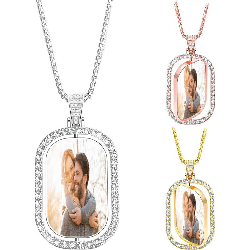 Engraved 'I Choose Joy' Pendant Necklace - Reversible Starburst Design