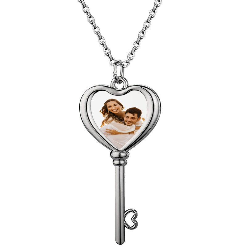 Dad Necklace, I Used To Be His Angel Necklace, Engraved Photo Necklace, Daddy's Girl Memorial Jewelry, Photo Remembrance Grief Gift Keepsake