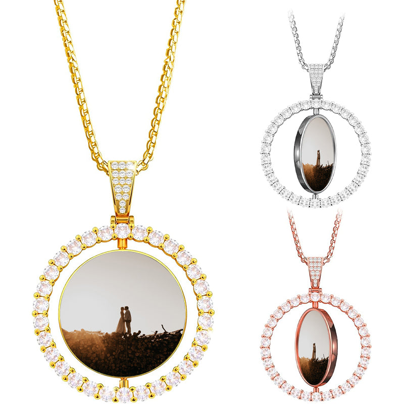 Personalized Pet Photo Projection Paw Necklace: Custom Memorial Pendant