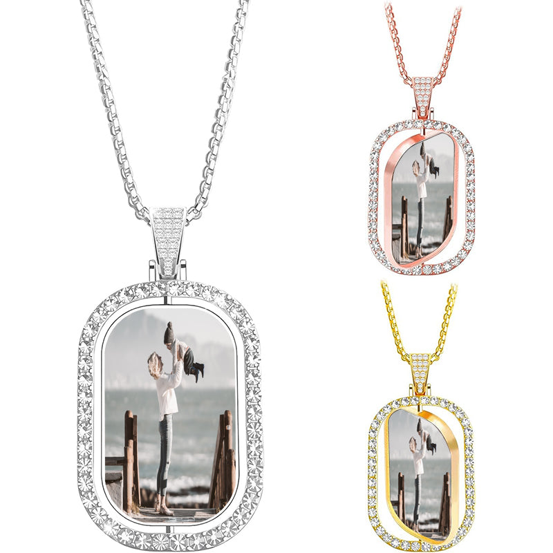 Custom 3D Photo Projection Necklace: Titanium Steel Bar, Personalized Gift