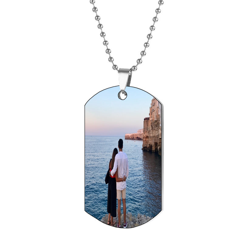 Custom Photo Heart Necklace: Double Sided Swivel Memorial Pendant
