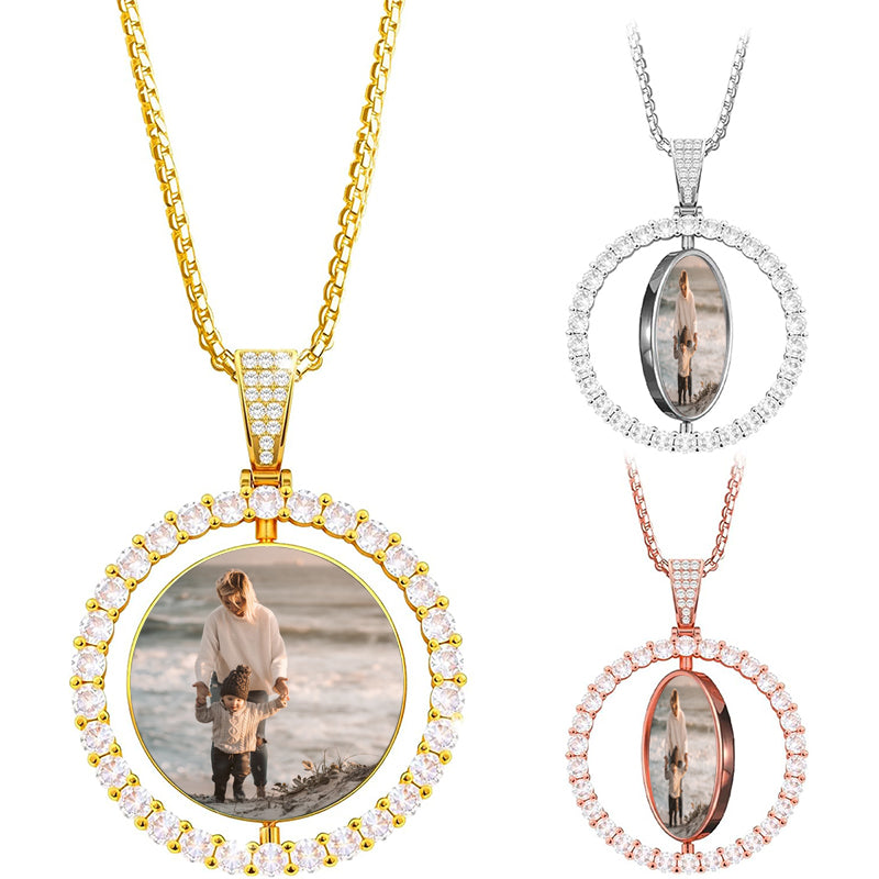 Oval Pendant Necklace, Personalized Oval Necklace, Custom Initial Necklace | Fill, Sterling Silver | LN222