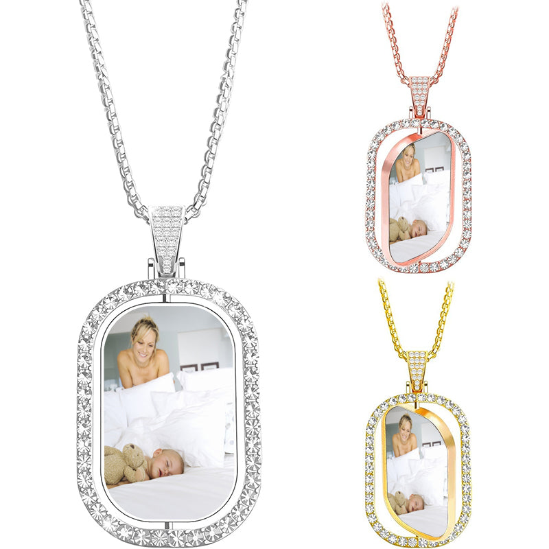 Men Initial Necklace, Rectangle Letter Pendant A to Z, Plated Stainless Steel Chain, Personalized Monogram Jewelry