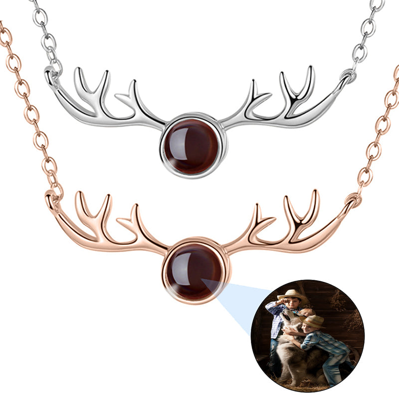Double Round Bead Photo Projection Necklace, Custom Photo Necklace, Memorial Photo Pendant, Gift for Her, Mom Necklace, Valentine Day Gift