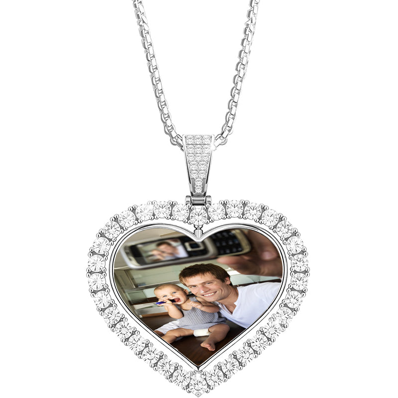 I love you more necklace - pewter and stainless steel necklace - personalized with crystal birthstones Valentine's Day gift for wife