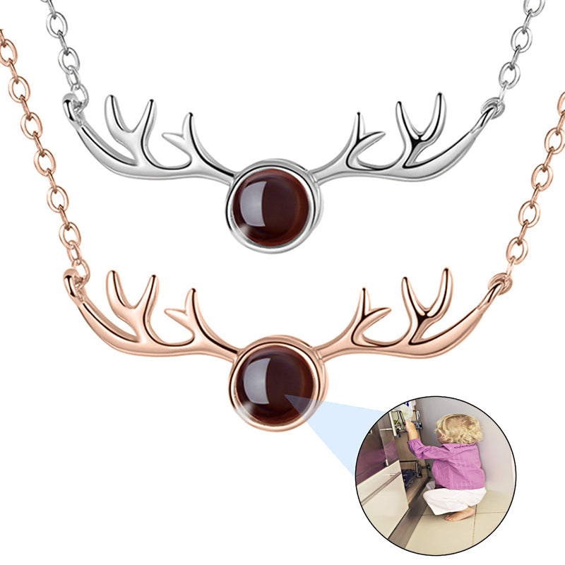 Personalized Projection Photo Necklace, Birth Flowers Bouquet Charm Necklace with Hidden Picture, Custom Mothers Day Gift, Mom Necklace