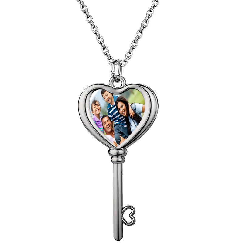 Custom Laser Engraved Photo Necklace: Stainless Steel Memorial Jewelry