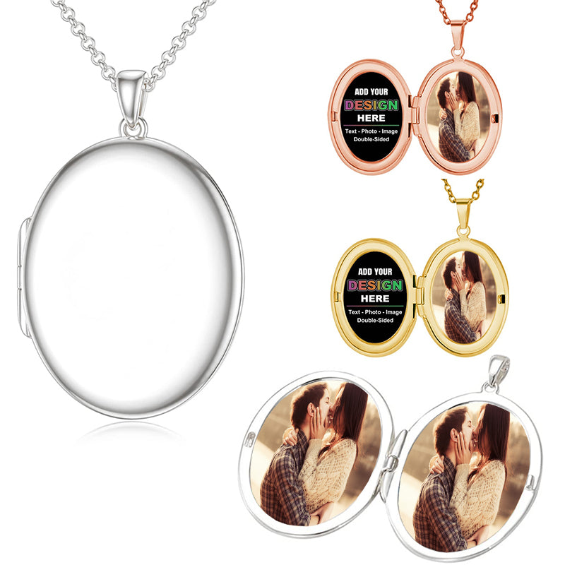 Personalized Silver Mom and Daughter Engraved Heart Shaped Pendant Locket Necklace for Women that Holds Pictures 3/4 Inch X 3/4 Inch