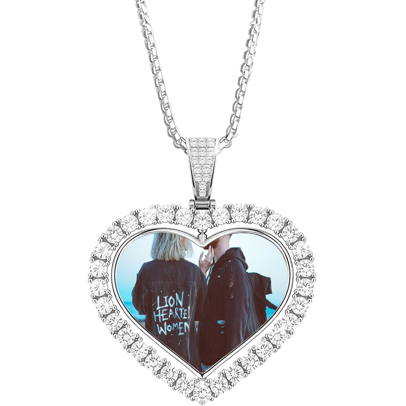 Keepsake Minimalist Personalized Projection Round Pendant,Solid 925 Sterling Silver Round Charm,Custom Photo Memorial Photo Jewelry 1431270