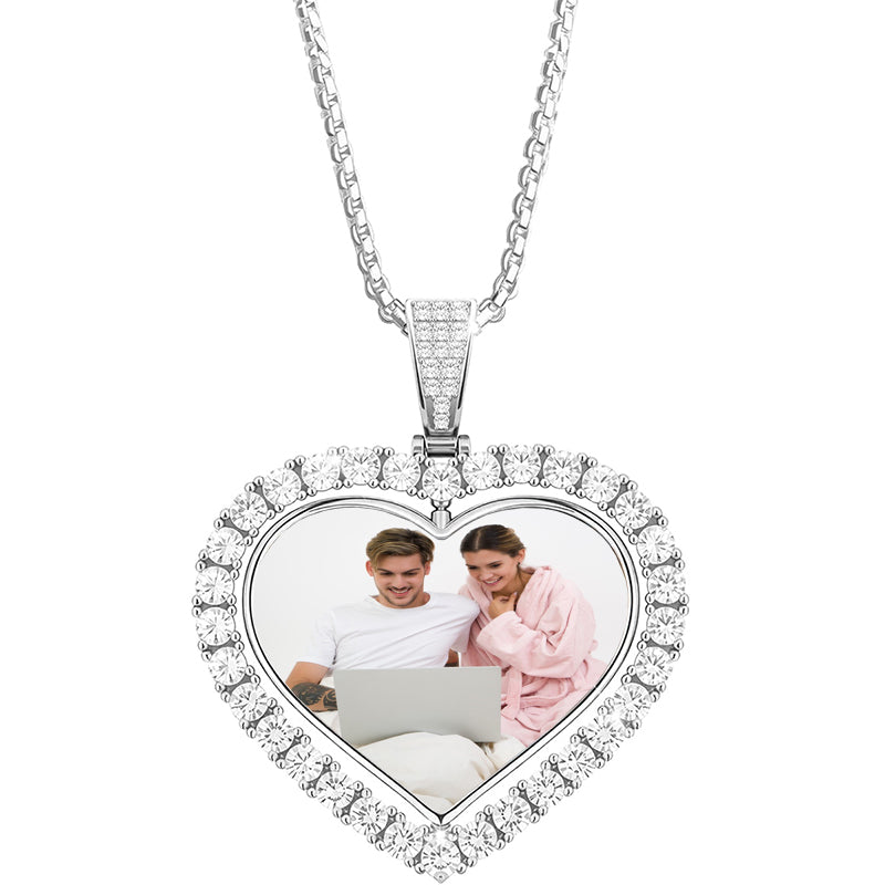 Custom Photo Projection Necklace,Personalized Necklace,Snowflake/Sun Photo Projection Necklace, Memorial Jewelry, Birthday Gift,Gift for Her