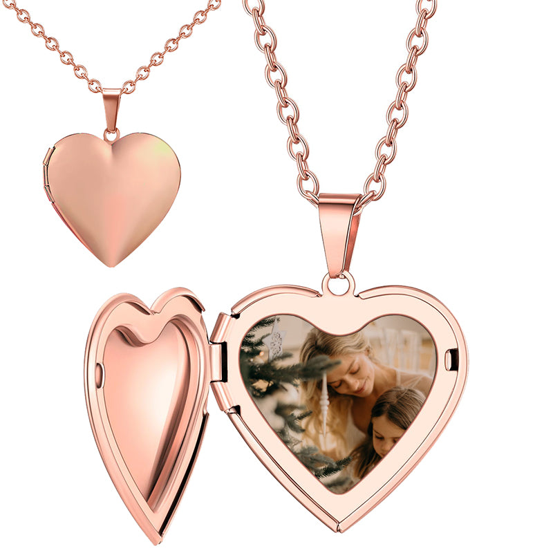 Personalized Angel Wings Photo Locket Necklace | Custom Heart Pendant photo Jewelry | Perfect Gift for Mom, Girlfriend, Wife, Daughter