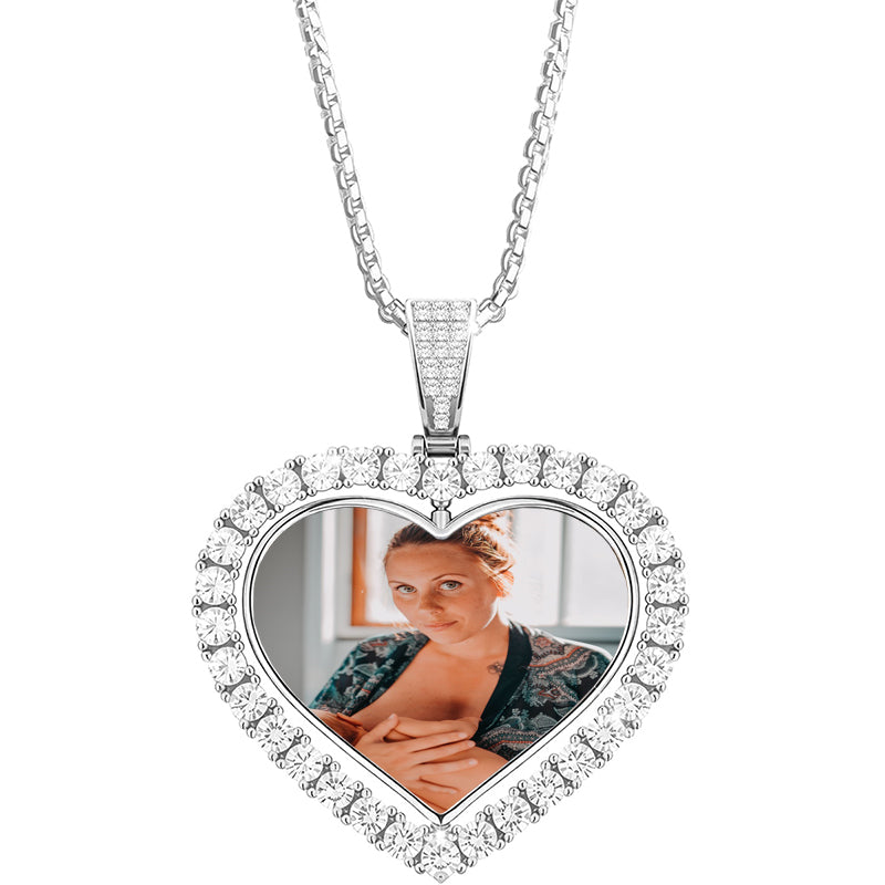 PERIMADE Feather Photo Projection Necklace ? Dainty Custom Picture Inside Pendant ? Sterling Silver Friendship Jewelry ? Best Friend Gift