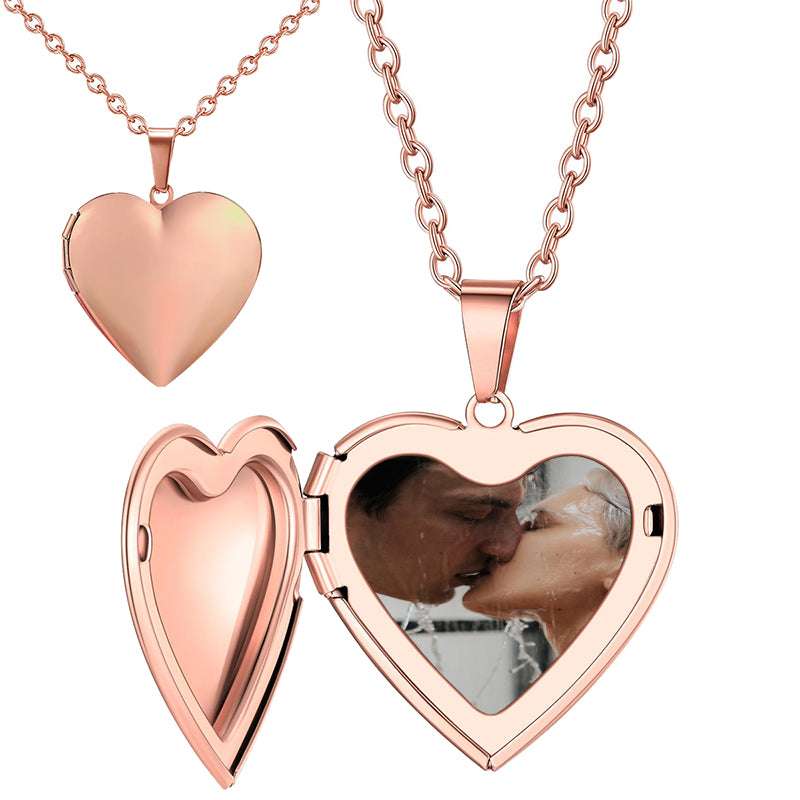 Custom Photo Rhinestone Double Sided swivel design Memorial Necklace