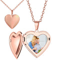 Custom Locket Necklace for Women Personalized Heart Necklace with Picture Inside Custom Photo Heart Pendant Engraved Gift for Birthday Anniversary Mom Girlfriend