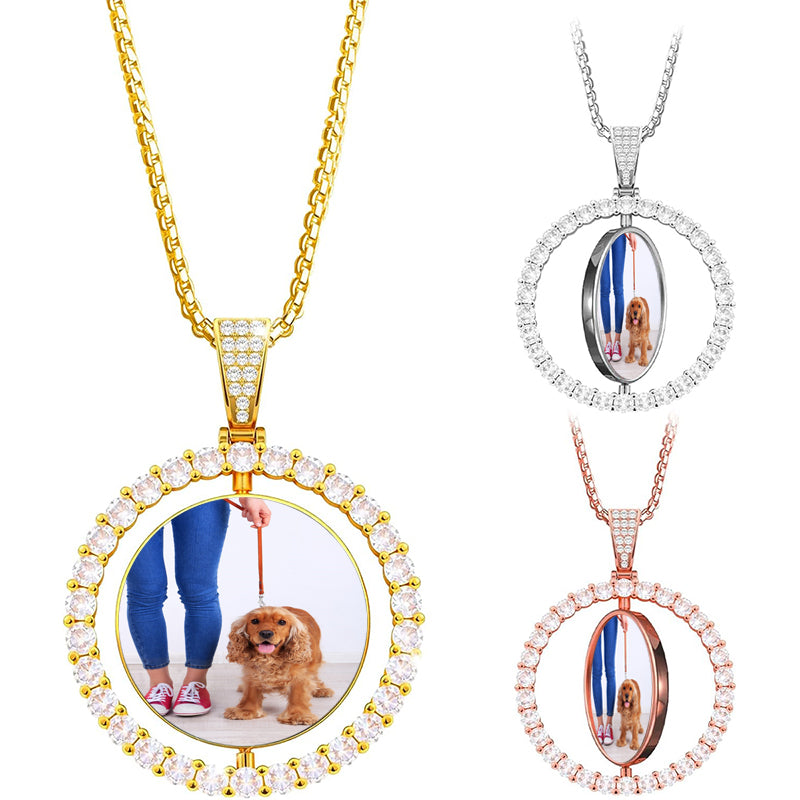 Custom Pav¨¦ Name Necklace with Curb Chain - Custom Diamond Name Necklace - Personalized Name Pendant with Crystal