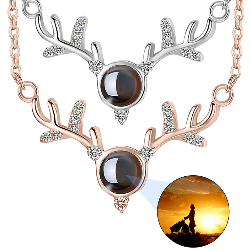 Personalised Photo Projection Heart Necklace 925 Sterling Silver Heart Flower Butterfly Necklace Jewellery for Woman Valentine's Day Gift Give her