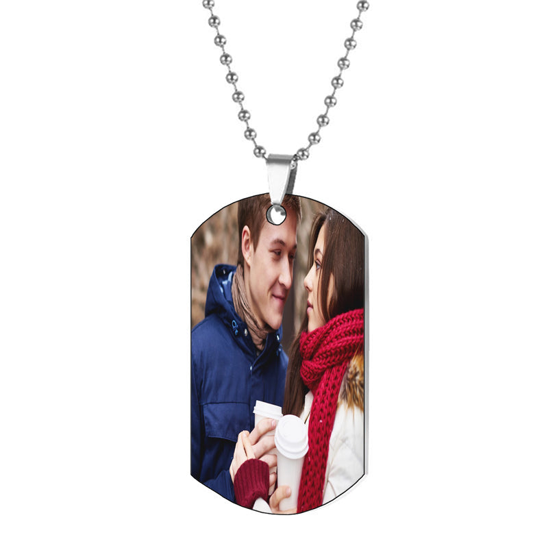 Cow Tag Necklace Handmade Personalized Initial or Logo Necklace, Handcrafted Custom Engraving. Comes with a 23" Stainless Steel Rope Chain