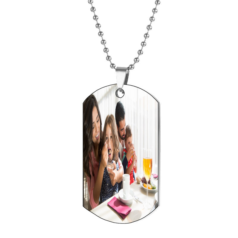 JowJewelry Custom Eye Necklace ¨C Personalized Engraved Photo Pendant, Plated Stainless Steel, Memorial Keepsake Jewelry, Chain Length Options 14¨C24 Inch, Gift for Men, Women, Couples & Kids