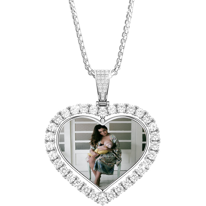 Customizable Jewelry, Handmade Gifts for Grandma's Birthday, Family Engraved Portrait, Custom Laser Etched Picture | Photo Crystal Necklace