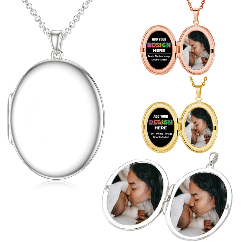 Personalized Circle Chain Big Pendant Picture Chain Custom Pendant for Men Women Oversized Photo with Cubic Zirconia Hip-hop Jewelry for Friends Lovers Family