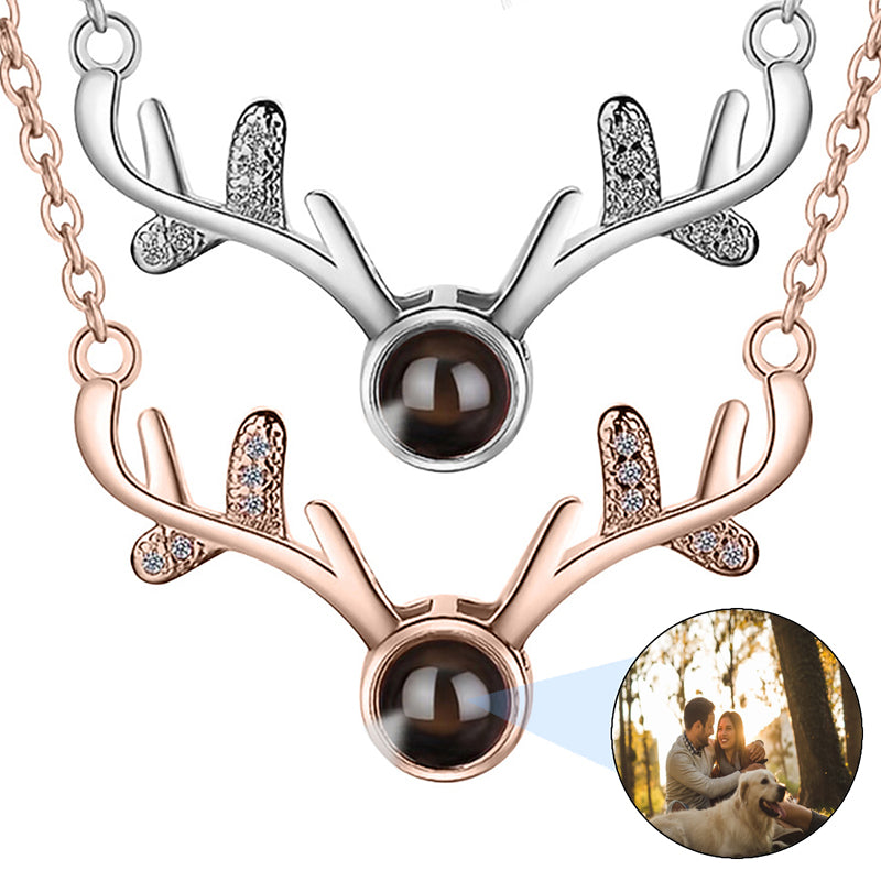 Custom Photo Necklace Moon, Photo Projection Necklace, Pet Projection Necklace Moon & Cross, Picture Necklace, Christmas Gift,Holiday Gift