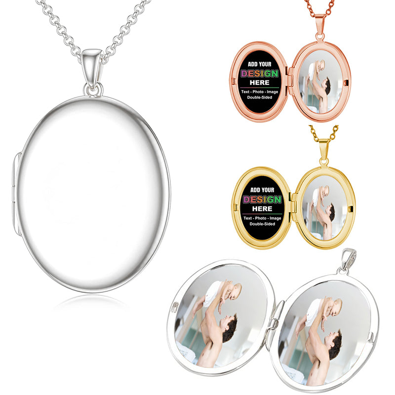 Personalized Locket Necklace for Women Custom Photo Heart Necklace Holds Picture Engraved Text Name Birthday Memorial Gifts for Women