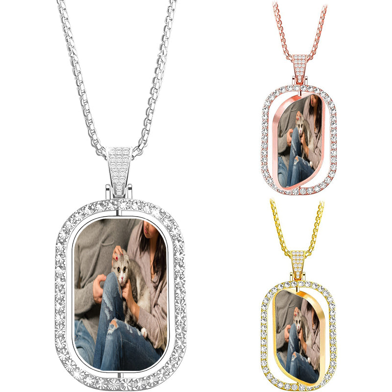 Moon Projection Necklace, Personalized Picture Necklace, Memorial Photo Gift, Gift for Mother, Custom Wedding Necklace, Valentine Day Gift