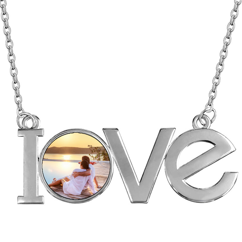 Custom Eye Photo and Text Engraved Necklace, Personalized Eyes Double - sided Necklaces Stainless Steel Customized Gift for Loved One