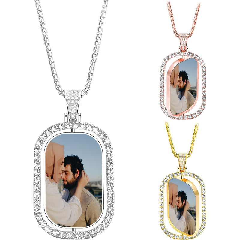 Angle Wing Projection Photo Necklace, Projection Necklace with Picture, Photo Necklaces, Birthday Mother Day Gift for Her