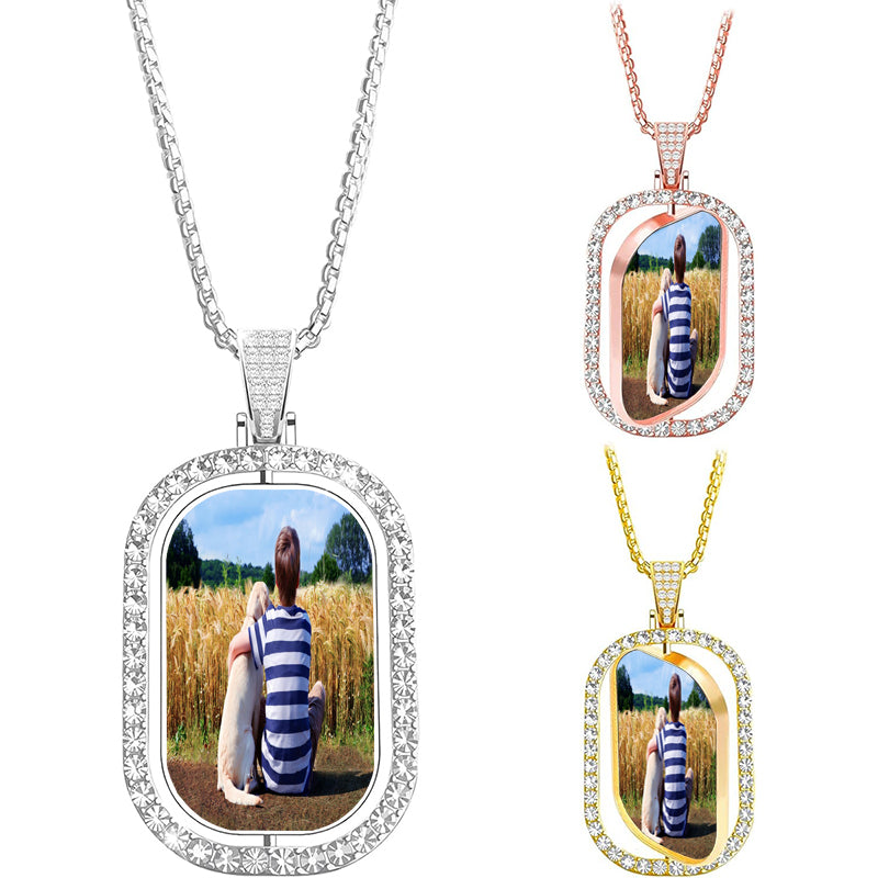 Custom Engraved Round Necklace, Personalized Pendant, Photo or Text Engraving, Gift for Her in Elegant Box