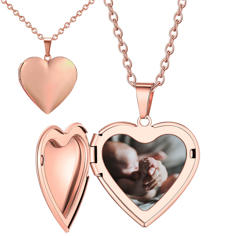 Heart Locket Dried Flower Pendant Necklace Stainless Steel Plated Cute Light Pink Pressed Wildflower Charm Holds Pictures Choker Necklaces Fashion Trendy Jewelry for Her Bff 17.5"