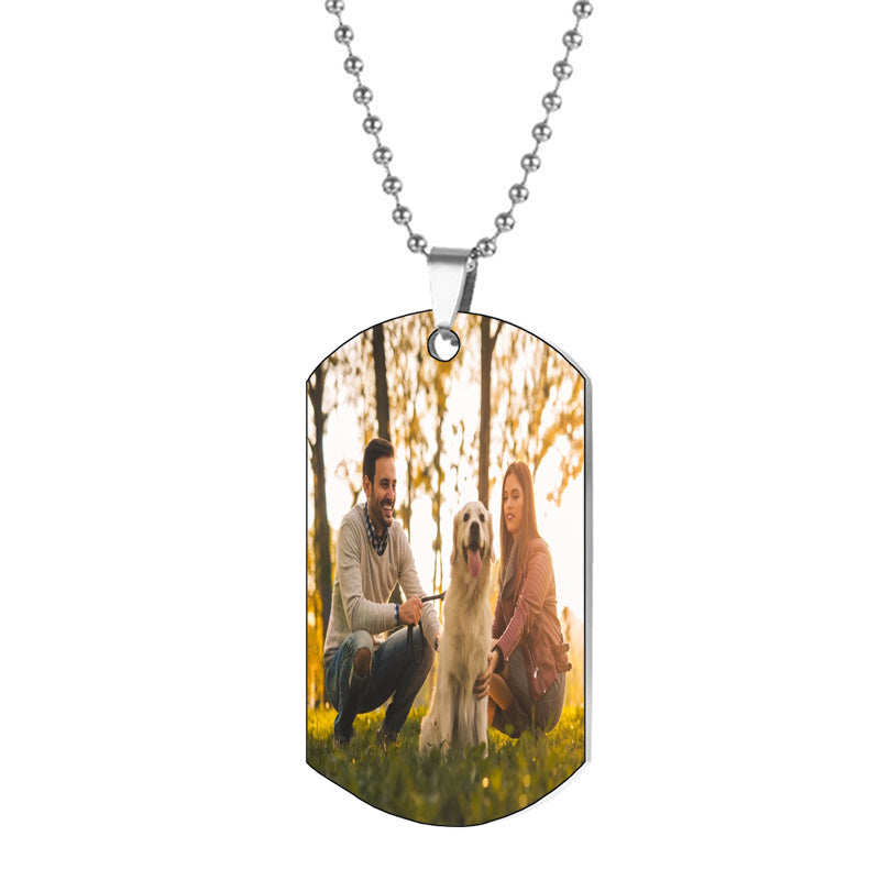 Custom Photo Necklace, Photo Projection Bubble Necklace, Engraved Photo Necklace for Men, Necklace with Picture Inside, Picture Necklace