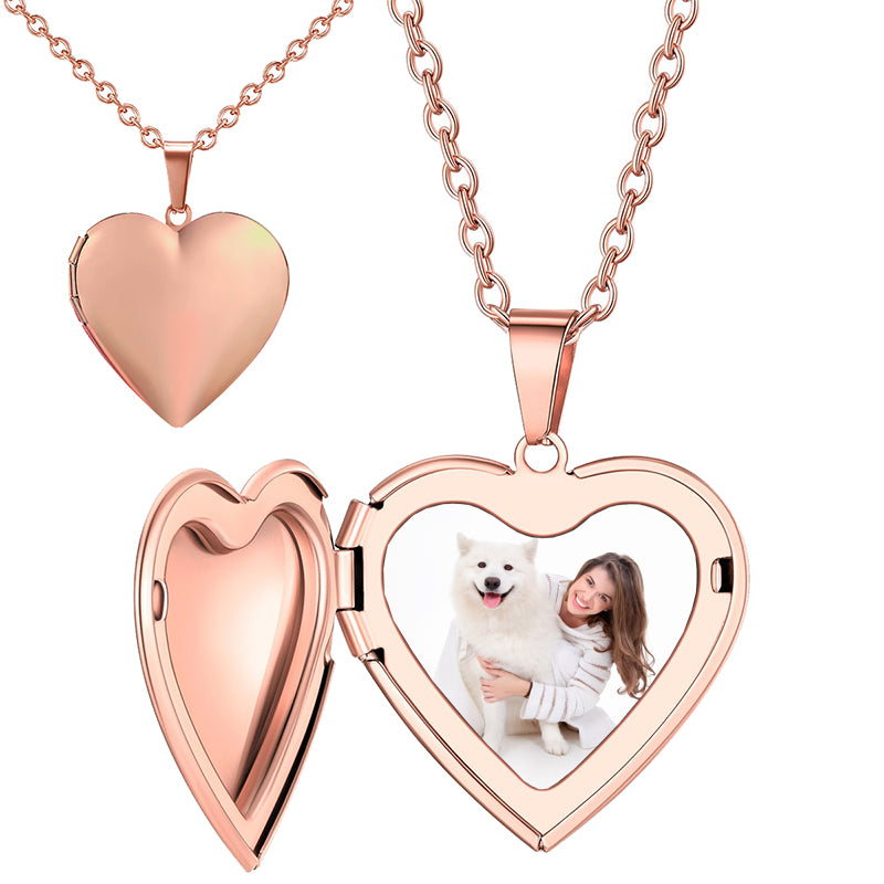Heart Picture Locket, Photo Necklace for Wife, Memorial Picture Necklace,Zircon Pendant,Photo Necklace, Gift for Girlfriend,Anniversary Gift