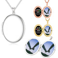 Personalised Sterling Silver Six Photo Locket Necklace: Engraved Memory Necklace