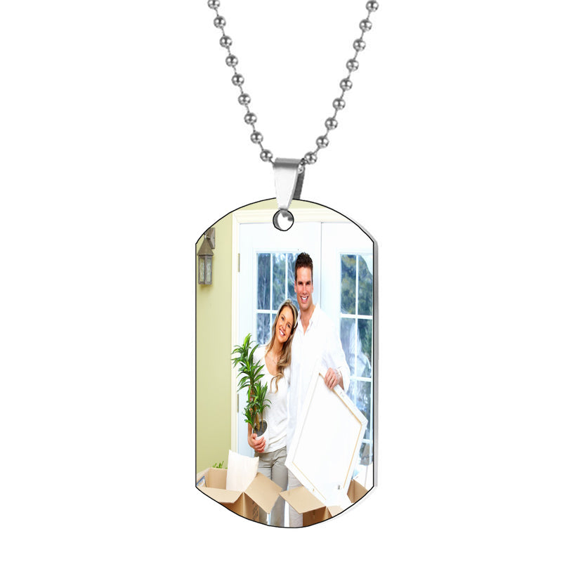 Personalized Custom Photo Necklace - Meaningful Engraved Gift for Him or Her, Stainless Steel Pendant, Father's Day or Christmas Present