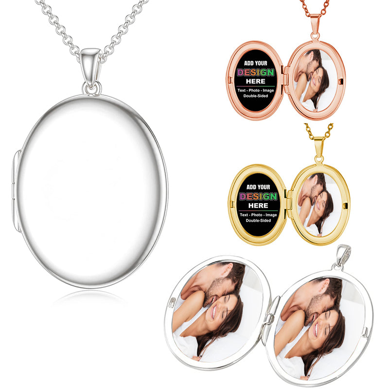 Alya Phoenix Locket Necklace ¨C Oval Photo Locket with Crystal Wings ¨C Memory Keepsake Jewelry, Personalized Meaningful Gift for Her