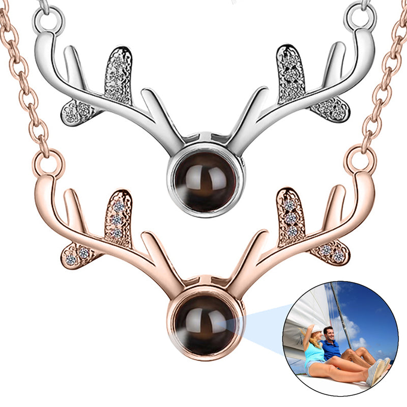 Custom Projection Necklace with Picture Inside - Picture Necklaces for Women, Custom Christmas Memorial Gifts for Women Mom