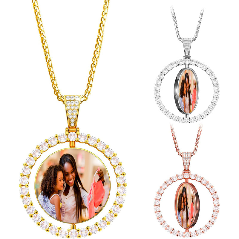 Custom Photo Projection Necklace, Memorial Photo Necklace, Bubble Projection Necklace, Gift for Her, Picture Jewelry, Christmas Gift