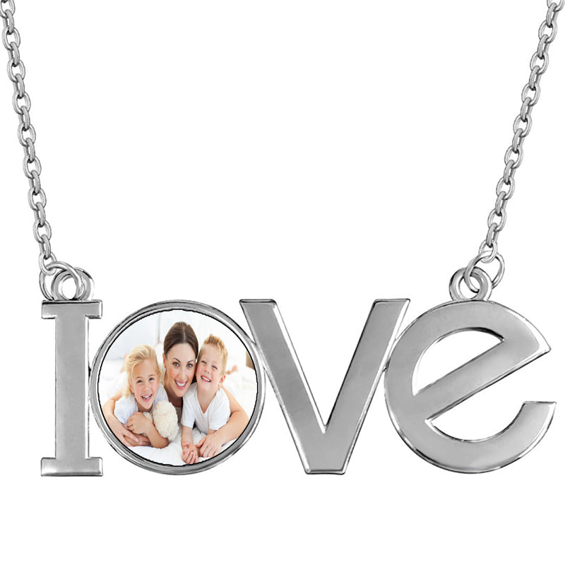 Custom Photo Engraved Necklace, Angel Wings Necklace, Keepsake Necklace, Love Necklace, Necklace For Couples, Engraved Necklace,