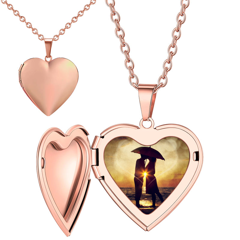 Memorial Necklace for Women ? Custom Locket with Photos ? Engraving Locket ? Heart Locket Necklace Stainless Steel ? Memorial Grandpa Gift