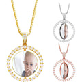 Custom Photo Pendant Necklace, Personalized Picture Necklace, Iced Out Photo Necklace, Circle Photo Pendant, Hip Pop Necklace For Women Men